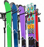 32 inch Ski Rack, Wall Mounted Ski Storage for Garage Storage Snowboard Organizer System, 10 Pairs of Skis Holder Hangers for Home Shed, Holds Up to 300lbs