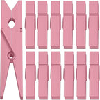 50pcs Craft Wood Clothespins Colored Wooden Photo Clothespins Paper Peg Pins Craft Spring Clips for Home Arts Crafts Decor, 2.75 inches (Baby Pink)