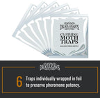 Dr. Killigan's Premium Clothing Moth Traps with Pheromones Prime | Non-Toxic Clothes Moth Trap with Lure for Closets & Carpet | Moth Treatment & Prevention | Case Making & Web Spinning (Black)