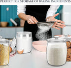Folinstall Wide Mouth Apothecary Jar with Lid, 0.5 Gallon Glass Jar for Kitchen Storage and Laundry Room Organization, 72 oz Clear Glass Container for Cookie, Candy, Sugar, Flour, Nuts