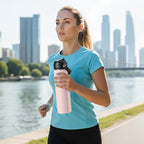 24oz Insulated Stainless Steel Water Bottle, Wide Mouth Double Wall Vacuum, Silicone Straw, Sweat & Leak Proof, BPA Free Insulated Water Flask for Travel, Keep Cold 24h Hot 12h, Light Pink
