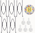 5 Pack Plate Hangers for Wall, Suitable for 4-5 inch Art Plate, Stainless Steel Invisible Heavy-Duty Wire Plate Holder with Wall Hooks, Display Hanger for Decorative Plates/Dishes/Platters(Black)