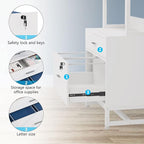 Tribesigns 2 Drawer Vertical File Cabinet with Lock & Bookshelf (Set of 2), Letter Size Large Modern Filing Cabinet Printer Stand with Open Storage Shelves for Home Office, White