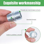 4 Pcs Coarse Thread Connectors 1 Inch/25.4mm Diameter Metal Rack Connector Wire Shelf Connectors Wire Rack Shelve Unit Pole Connector for Metal Poles (ID: 16mm,OD: 23mm)