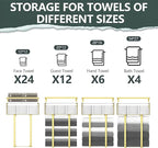 Towel Racks for Bathroom, Bathroom Shelf Over Toilet,Floating Shelves with Towel Rack Paper Holder Storage Basket,Floating Shelves for Wall Decor,Gold