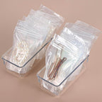Ohlove 6Pcs Clear Plastic Drawer Organizers Tray 6" x 3" Storage Bins with 25Pcs Non-slip Pads for Makeup, Jewelries, Kitchen Utensils, Bathroom and Office