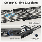 VIPEK X2 Expandable Reach-in Closet Racks Adjustable from 3'3" to 4'8" Portable Open Walk-in Closet Rack System with Flexible Shelves and Hanger Rods Clothing Rack for Hanging Clothes, Black
