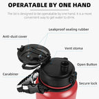 Fanhaw 40 oz Insulated Stainless Steel Water Bottle with Chug Lid, Leakproof & Sweat-Free Extra-Large Metal Bottle for Outdoor, Hiking & Gym (Red)