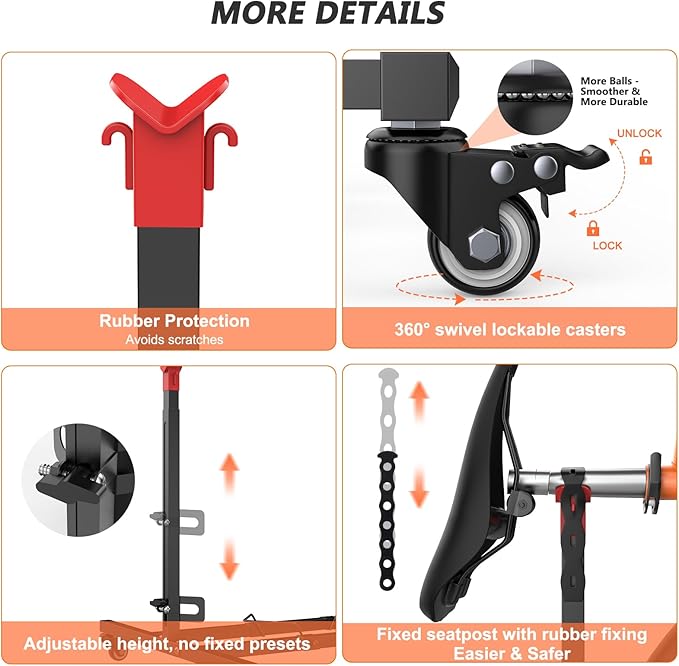 2PC Vertical Bike Stand,Freestanding Space-Saving Bike Rack with Adjustable Height for Wheels Sizes up to 29”,Indoor Bike Storage Rack,Garage & Apartment,Upright Bicycle Floor Holder for MTB Road Bike
