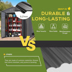 AECOJOY 6' x 4' Outdoor Storage Shed, Dark Grey 4x6 Metal Sheds & Outdoor Storage Clearance, Utility and Tool Garden Shed with Lockable Doors for Backyard, Patio, Outside Use