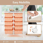 RELAX4LIFE 10-Drawer Rolling Storage Cart - Mobile Craft Art Supply Storage Organizer for Tool Scrapbook Paper Salon, Office School Classroom Teacher Rolling Cart with Drawers, Utility Cart on Wheels
