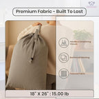 LFH Home Large Premium 1pack Cotton Canvas Laundry Bag with Drawstring and Handles Heavy Duty, Multi-Use, Washable for Home, Travel, College or Storage 18x26 -Grey