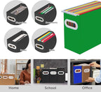 Hanging File Organizer, Cardboard File Folder Organizer for Letter Size, Desk Documents Storage Box, Portable File Folder Holder Boxes for Office, Home, School, Only Box.(2 Packs)