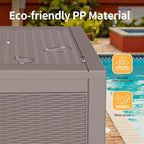 DRATO 100 Gallon Large Deck Box, Outdoor Storage Box for Patio Furniture, Patio Cushions, Gardening Tools, Pool Supplies,660lbs Weight Capacity,Waterproof Resin Storage Boxes（Gray，100 Gallon）