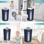 StorageRight 90L Large Laundry Basket, Laundry Hamper, Dirty Clothes Hamper for Laundry, Collapsible, Waterproof Laundry Baskets with Foam Protected Aluminum Handles for Laundry, Dorm, Family (Blue)
