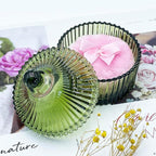 Colorful Glass Jar With Lid,Candy Dish,Jewelry Box,Decorative Jar(Olive Green)