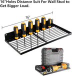 Power Tool Organizer with Charging Station,Drill Holder Wall Mount,Garage Storage Shelves for Organization and Storage,Heavy Duty Pegboard Wall Organizer Set Solid Metal Black 2 Pack 4 Set…