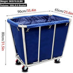 Laundry Cart Commercial,10 Bushel (350L) Large Industrial Rolling Laundry Hamper with 4 Inch Wheels,Home Heavy Duty Laundry Baskets with Stainless Steel Frame, 260 LBS Weight Capacity