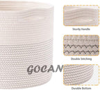 Extra Large Laundry Basket 22" X 22"X 14" XXXL Cotton Rope Woven Basket for Blankets Storage Basket with Handles for Living Room (Beige)