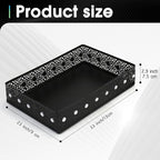 Desk Drawer Organizer, A4 Large Metal Mesh Desk Rrganizer Tray, Carved Hollow Floral Tray, Versatile Storage Box Set for Office Home Supplies,13x9x3 inches (Rhinestones,2 PCS)