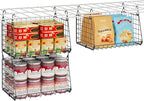 3-Pack Under Shelf Hanging Baskets - Space Saving Pantry Shelf Organizer with 360° Rotating Hooks for Kitchen Storage, Foldable Small Space Solutions for Pantry Utility Closet Garage, Black