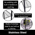 Internet's Best 4-Tier Wire Shelving | Flat Black | Heavy Duty Shelf | Wide Adjustable Rack Unit | Kitchen Storage