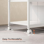 6 Drawer File Cabinet with Charging Station Rolling Printer Stand with Open Storage Shelf Fabric Lateral Filing Cabinet for Home Office,White