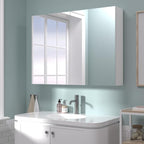 24x32 inch Bathroom Wall Cabinet, Saver Storage Cabinet, Medicine Cabinet with 2 Door and Adjustable Shelves, White（Assembly Required）