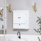 Spirich Bathroom Cabinet Wall Mounted, Small Bathroom Wall Cabinet Over Toilet, Medicine Cabinet Organizer with Doors and Adjustable Shelf, White