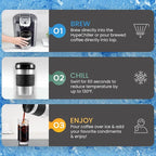 The Original but NEW Stainless-Steel HyperChiller HC2SS Patented Iced Coffee/Beverage Cooler Ready in One Minute, Reusable for Iced Tea, Wine, Spirits, Alcohol, Juice, 12.5 oz, Stainless Steel