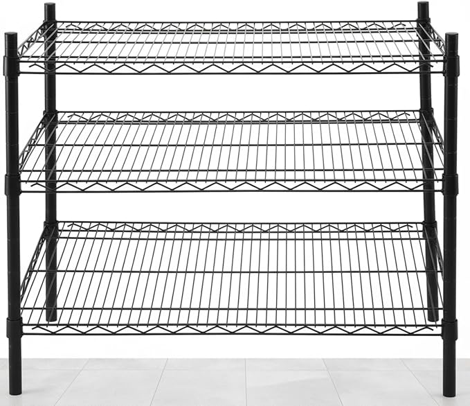 2 Pack Additional Wire Shelf for Wire Shelving Units Chrome Finish Shelving Weight Capacity 600-800 Lb, Heavy Steel Industrial for Warehouses, Closets, Kitchen (Black,14" W X 36" L)