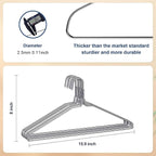 SPECILITE Wire Metal Clothes Hangers Bulk 300 Pack for Standard Size Suits, Coats, Shirts, Pants, Skirts, Space Saving, Non Slip,16 Inch 12 Gauge Ultra Thin, Silver