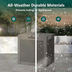 KAMABOKO 30 Gallon Outdoor Storage Box, Resin Deck Boxes Indoor and outdoor, Waterproof Storage Box Lockable Lid for Garden Tools, Package Delivery, Pool Supplies, Patio Cushions, Grey