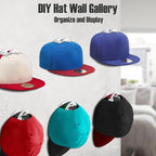 Hat Hangers for Wall, Stronge Adhesive Hat Holders Display, No Driling Caps Holder Organizer, 20 Pack Hat Hook for Baseball Caps, Wall Mounted Cap Rack, Clear