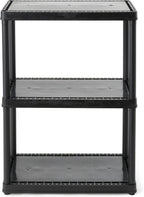 Gracious Living 33 Inch Heavy Duty 3-Shelf Light Duty Storage Shelf, Easy Assembly and Holds Up to 55 Pounds Per Shelf, Black