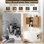 Bathroom Wall Cabinet, Medicine Cabinet with Adjustable Wood Shelf & Doors, Over The Toilet Storage Organizer Wall Mounted Storage Cabinet for Laundry Room, Kitchen, Living Room, Cupboard, OAK