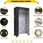 Plastic Storage Shelving Unit Cover Shelf Rack Dust Waterproof Cover 48X20X55,The Two-Way Zipper Design can be Opened up, Down, or All for Easy Access (No Shelves,Black)