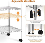 Simple Deluxe Heavy Duty 4-Tier Shelving with Wheels, 35.43" W x 17.72" D x 61.02" H Adjustable Steel Organizer Wire Rack, 1400 Lbs Loading Capacity, Chrome