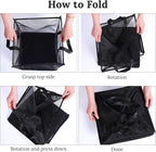 6 Pack Popup Laundry Hamper Collapsible Mesh Laundry Baskets with Handles, Portable Dirty Clothes Baskets Single Layer Foldable Clothes Hamper for Washing Storage, Dorm and Travel Use (Black,13 Inch)