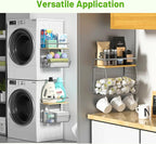 Ofiray-home Magnetic Fridge Shelf with Wood Lid, Fruit Potato Onion Storage Bins, Pantry Organizers, Large Container Spice Rack for Refrigerator, Kitchen Counter, Cabinet (1, Silver)