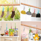 24 Pack Plastic Clothes Pins Heavy Duty Outdoor for Hanging Clothes,Mini ClothesPins with Hanging Rope,Hangers with Clips, Bag Clips,Photo Clips Craft Clips