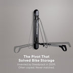 Steadyrack Bike Rack for Mountain Bikes - The Original Wall Mounted Vertical Bike Storage - Fits Wide Tires - Space Saving Pivot Design - Heavy-Duty Steel Rack for Indoor Garage, Apartment or Home Use