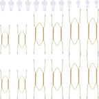 Hotop 12 Pieces Plate Hangers for Wall Stainless Steel Wire Invisible Heavy Duty Plate Hangers Display Holders with 12 Pieces Hooks for Wall Decorative(8/12/14 Inch,Gold)