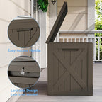 32 Gallon Resin Deck Box Outdoor Storage Box for Patio Furniture,Outdoor Cushions,Garden Tools and Pool Supplies,Waterproof,Lockable(Grey,32Gallon)