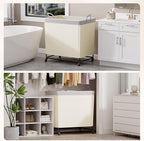 Lifewit 330L Laundry Basket with Wheels, Large Heavy Duty Commercial Rolling Laundry Hamper with Handles, Tall Steel Frame Laundry Cart for Laundry Room Bedroom Hotel Home Dorm, White
