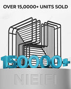 Nieifi Adhesive Corner Shower Caddy Shelf Basket Rack with Hooks, Rust Proof Stainless Steel Bathroom Shelf Shampoo Holder No Drilling (Black)