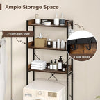 Giantex Over The Toilet Storage Rack, 3-Tier Bathroom Space Saver Organizer with Adjustable Bottom Bar to Fit Most Toilets, Freestanding Above Toilet Storage Rack, Easy Assembly (Brown + Black)