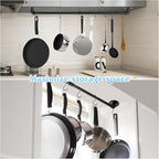 24 inch Pot Rack Wall Mounted Pot Hangers for Kitchen, Detachable Storage Organizer, Industrial Pipe Lids Utensils Hanging Rail Iron Holder with 6 S Hooks, Black