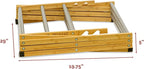 Morvat Premium Bamboo Wooden Folding Clothes Drying Rack with Metal Poles, Fully Assembled, Anti-Slip Grips, Adjustable Height, 11 Poles with 23FT of Drying Space for Laundry, Collapsible
