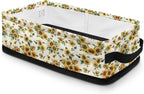 Multi-purpose Storage Basket Small Storage Bins Collapsible Rectangular Toilet Paper Basket Organizer for Bathroom Bedroom Kitchen Office Organization, Sunflower Bee